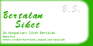 bertalan siket business card